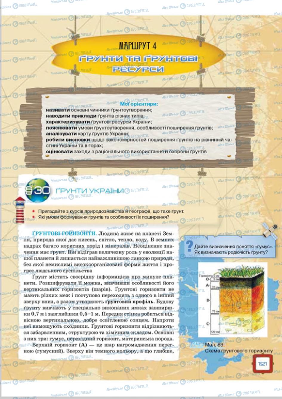 Підручники Географія 8 клас сторінка  121