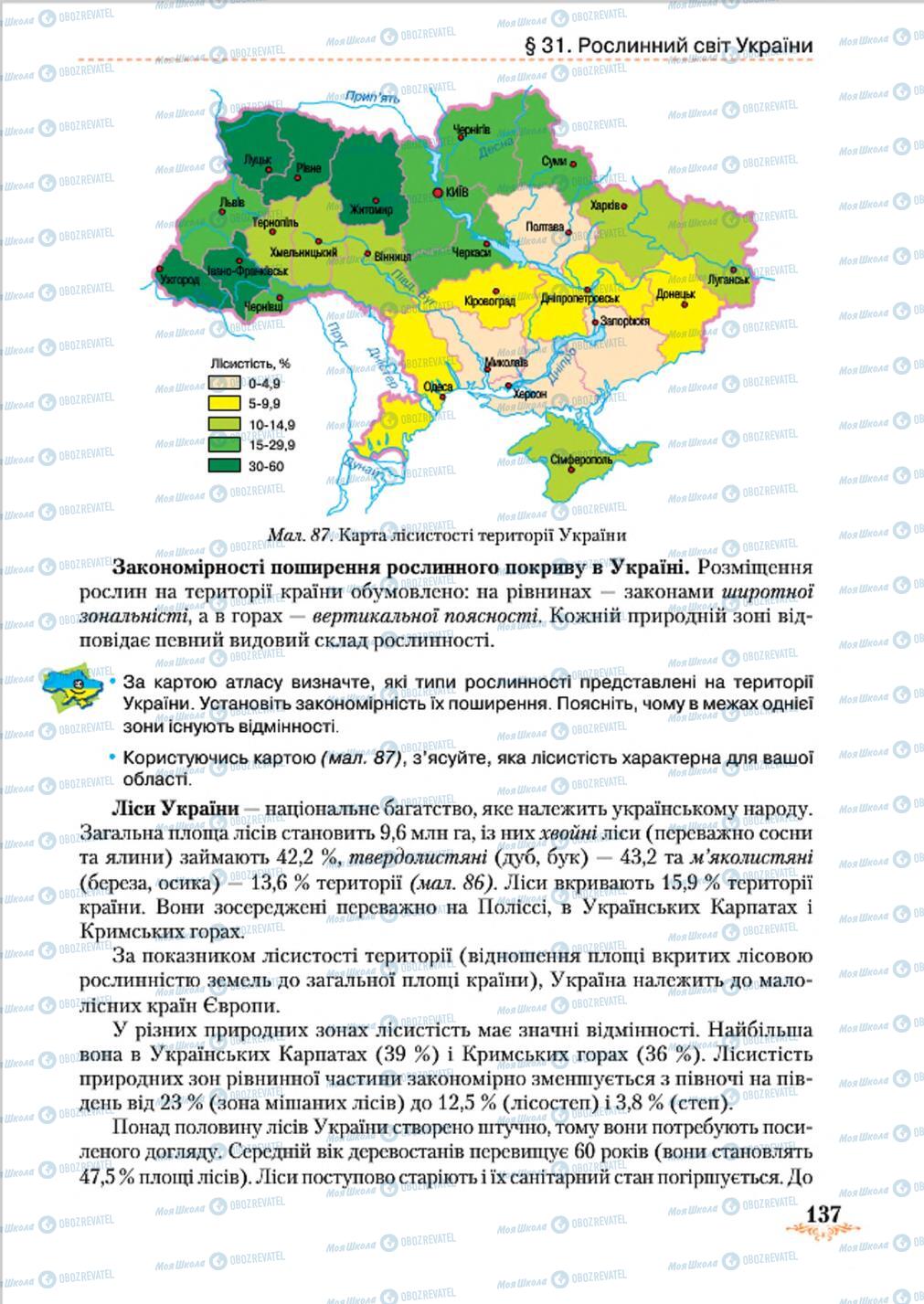 Підручники Географія 8 клас сторінка 137