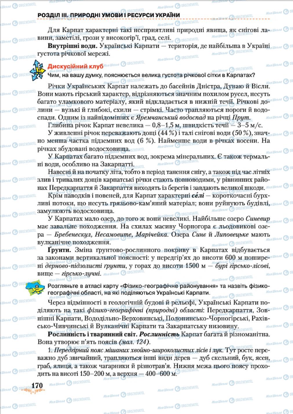 Підручники Географія 8 клас сторінка 170