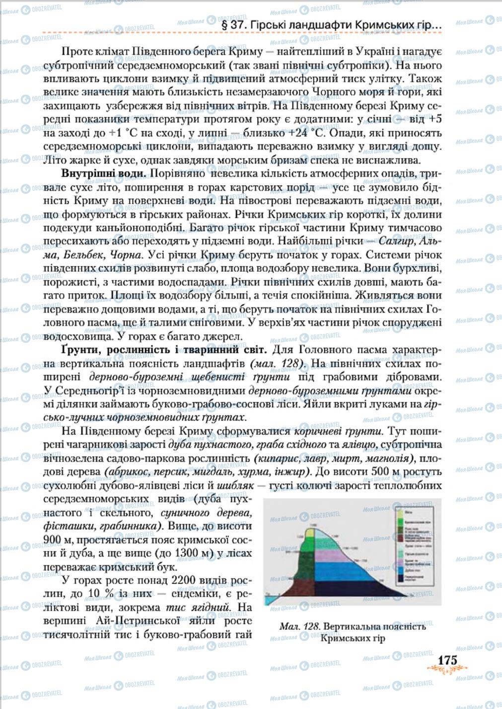 Підручники Географія 8 клас сторінка 175