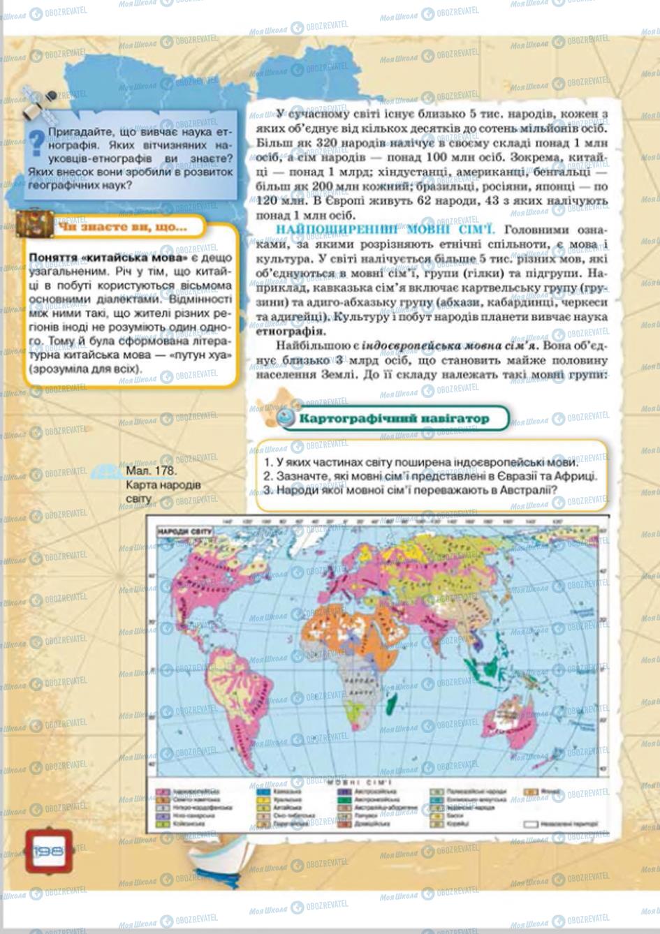 Підручники Географія 8 клас сторінка  198
