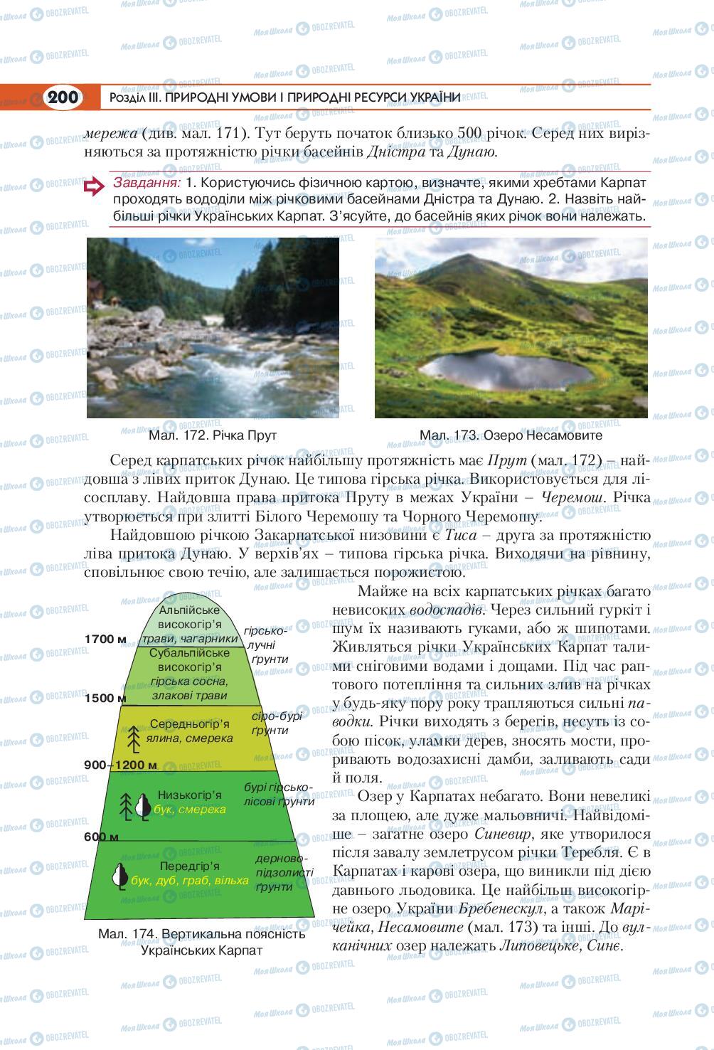 Підручники Географія 8 клас сторінка 200