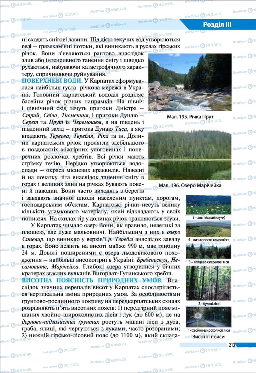 Підручники Географія 8 клас сторінка 213