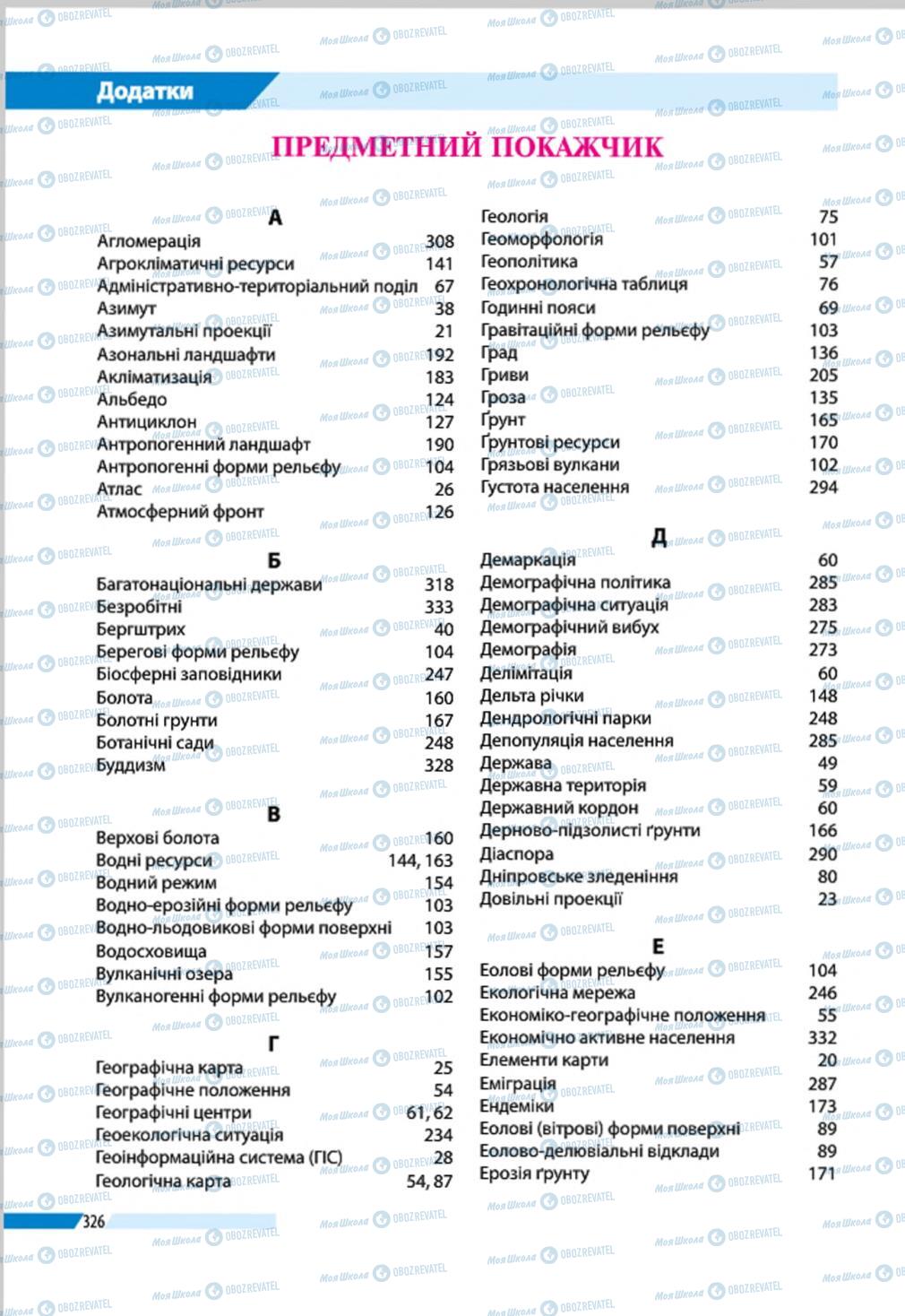 Підручники Географія 8 клас сторінка 326