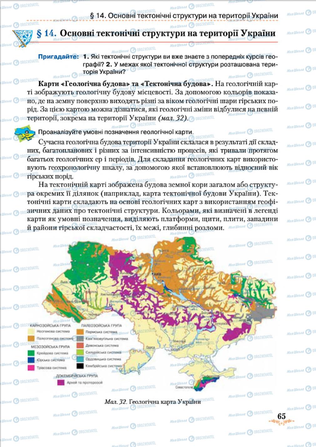 Підручники Географія 8 клас сторінка 65