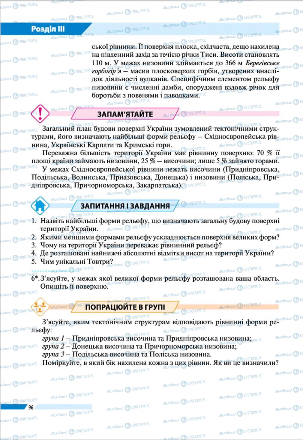 Підручники Географія 8 клас сторінка 96
