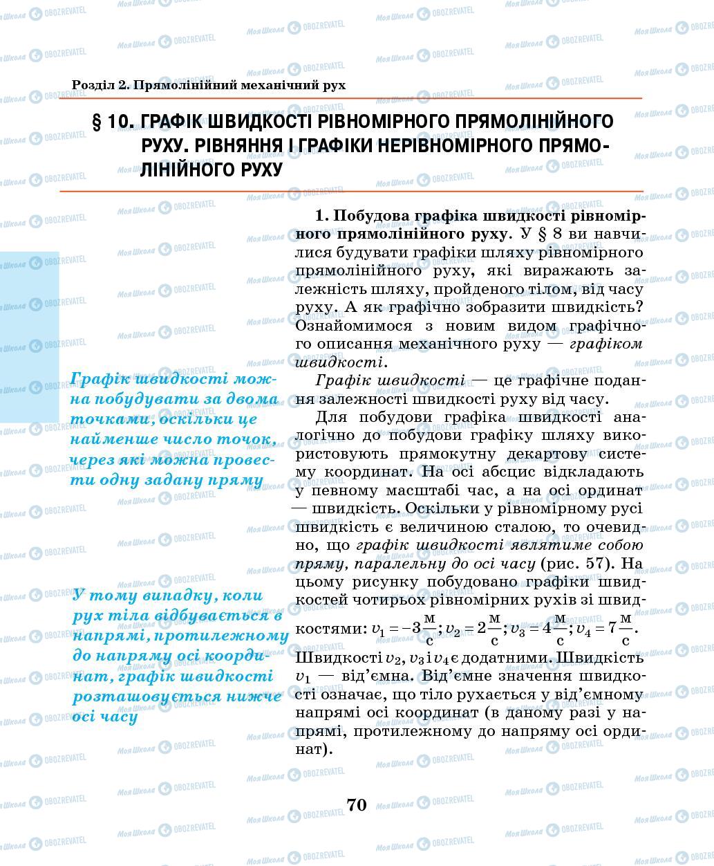 Підручники Фізика 7 клас сторінка  70