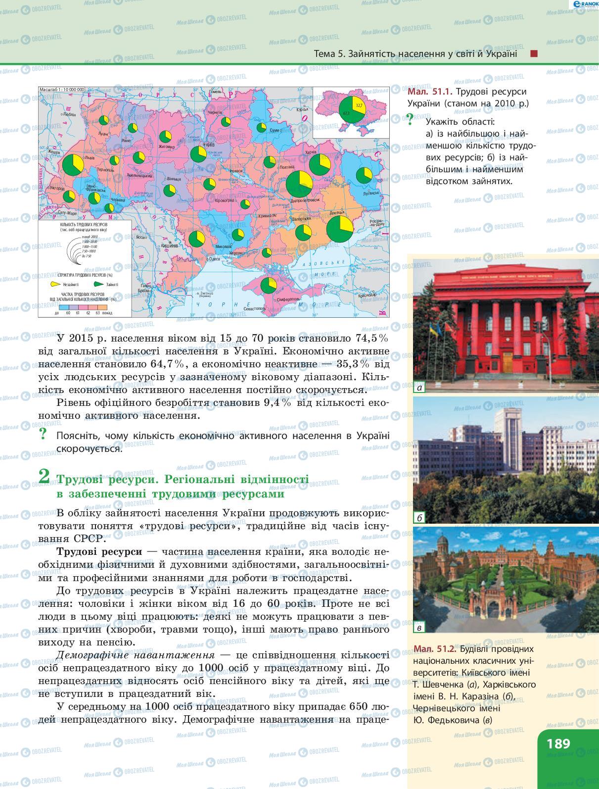 Підручники Географія 8 клас сторінка 189