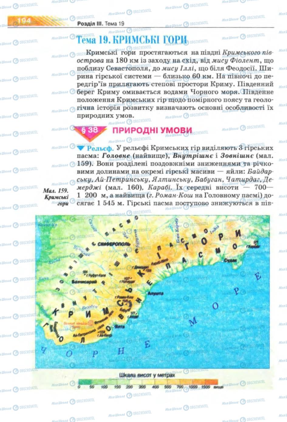 Підручники Географія 8 клас сторінка  194