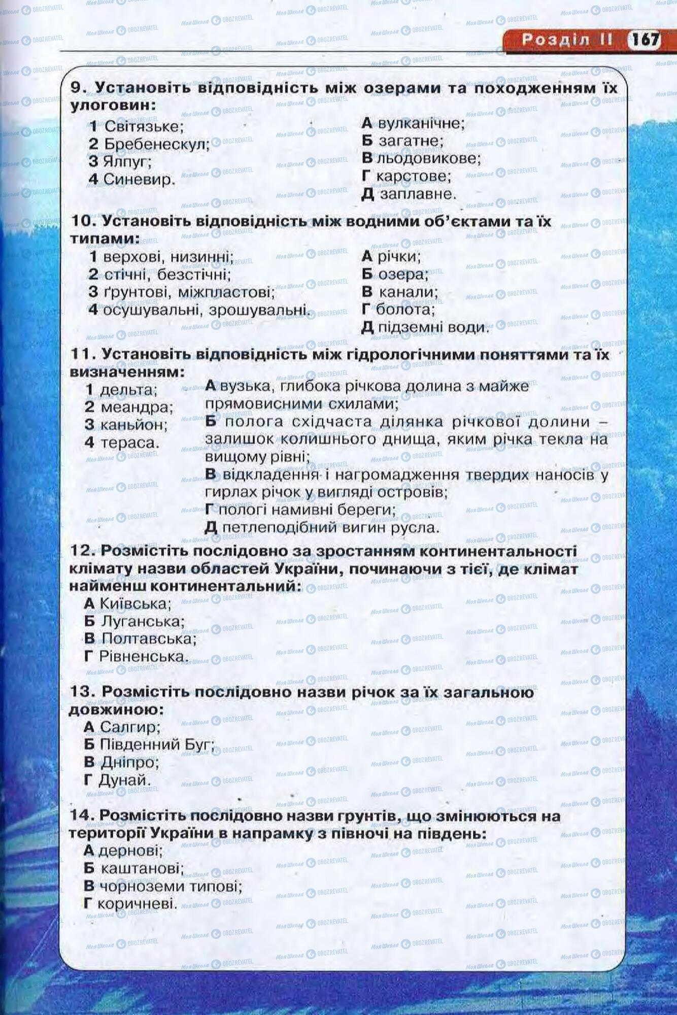 Підручники Географія 8 клас сторінка 167