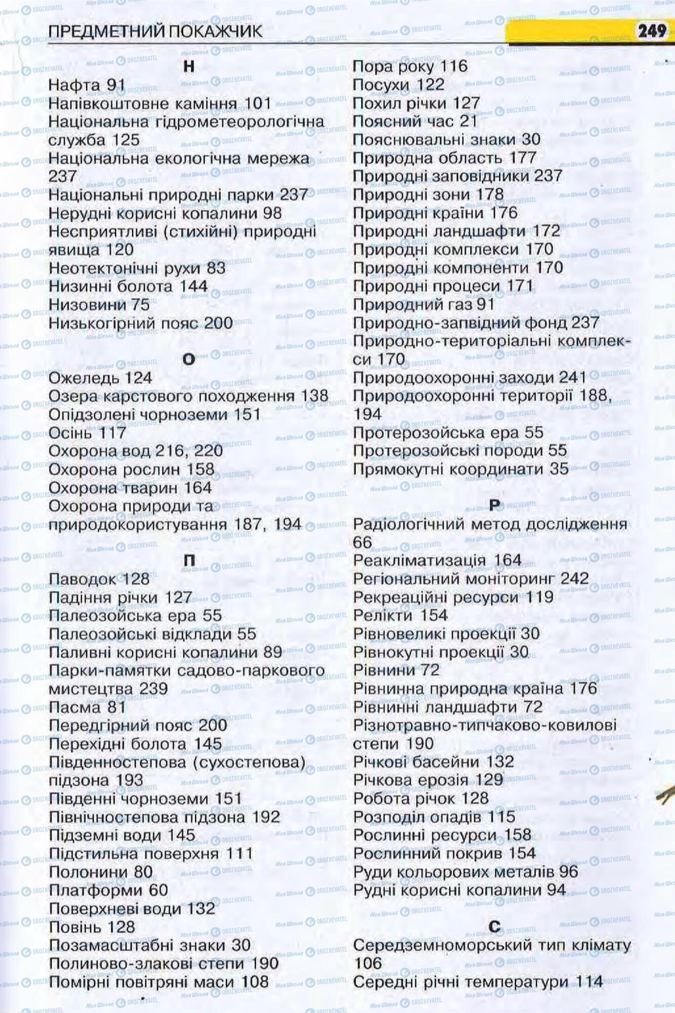 Підручники Географія 8 клас сторінка 249