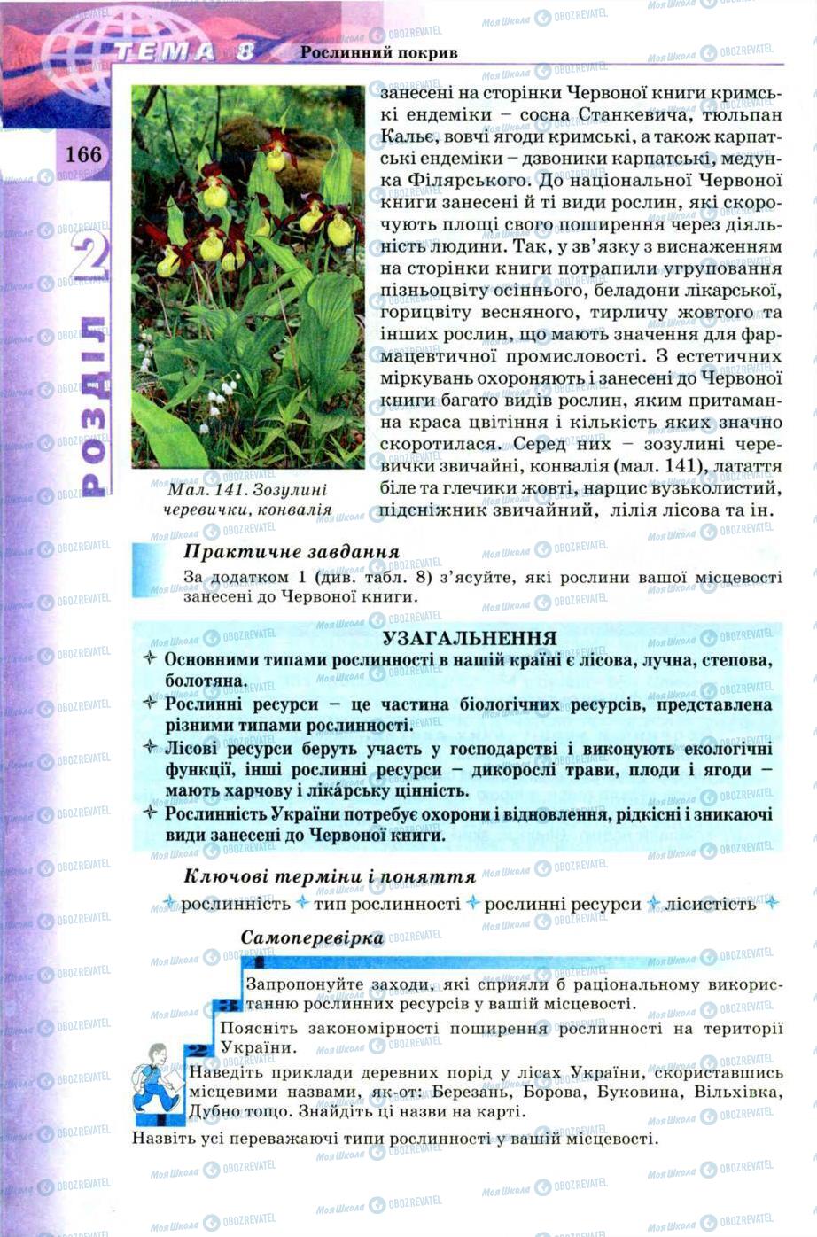 Підручники Географія 8 клас сторінка 166