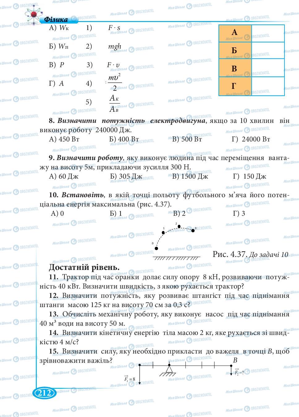 Підручники Фізика 7 клас сторінка 212