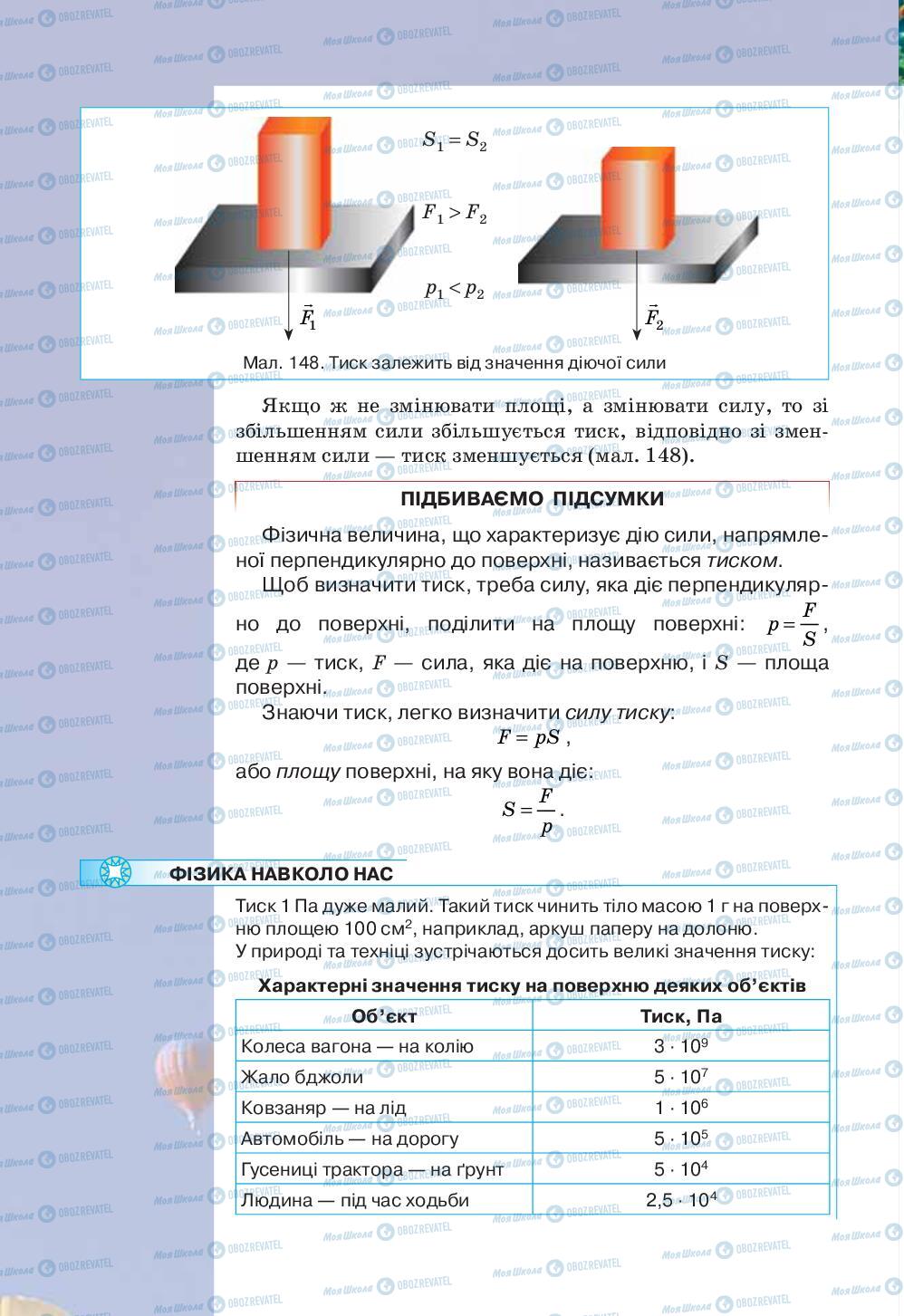 Підручники Фізика 7 клас сторінка 148