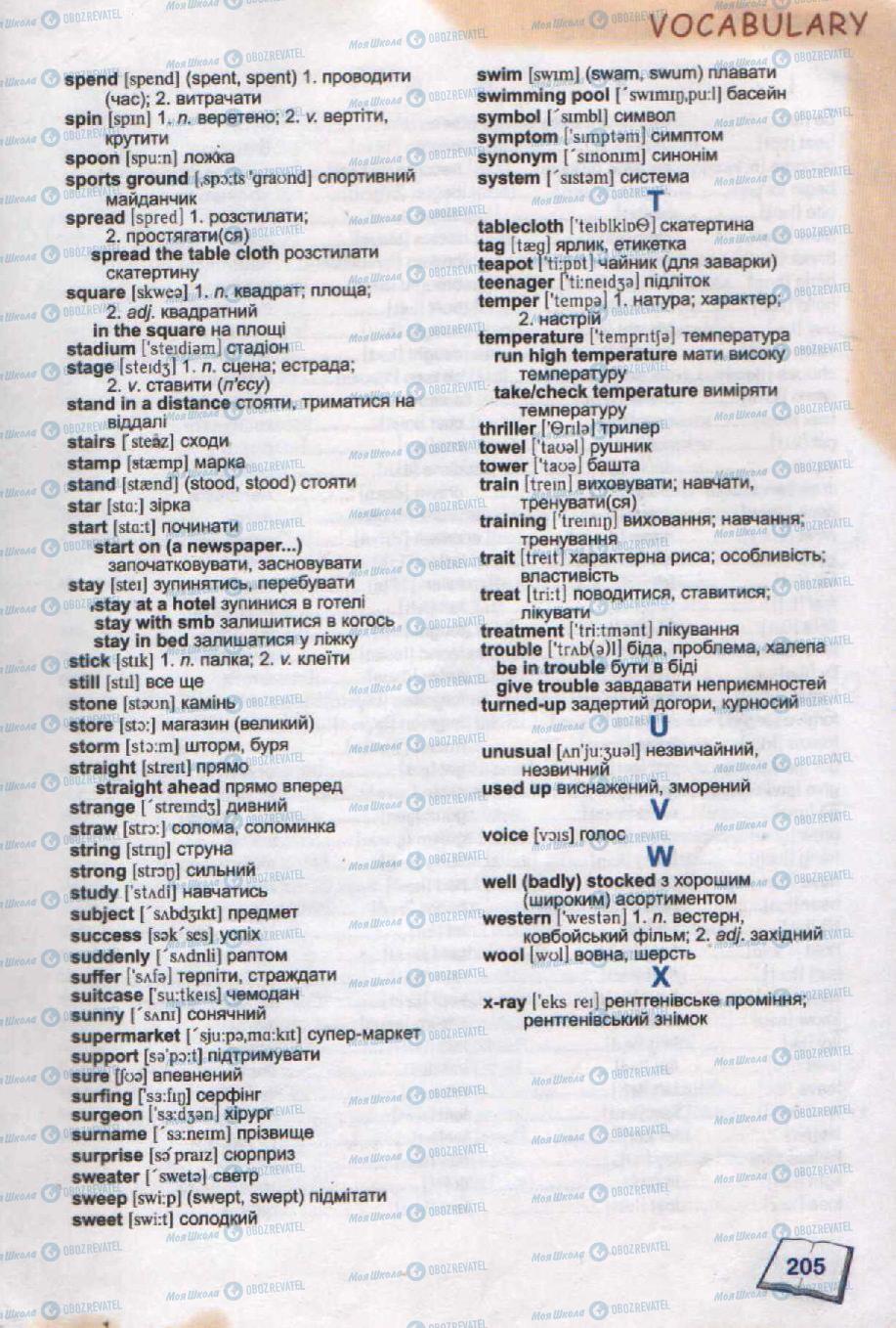 Підручники Англійська мова 7 клас сторінка 205