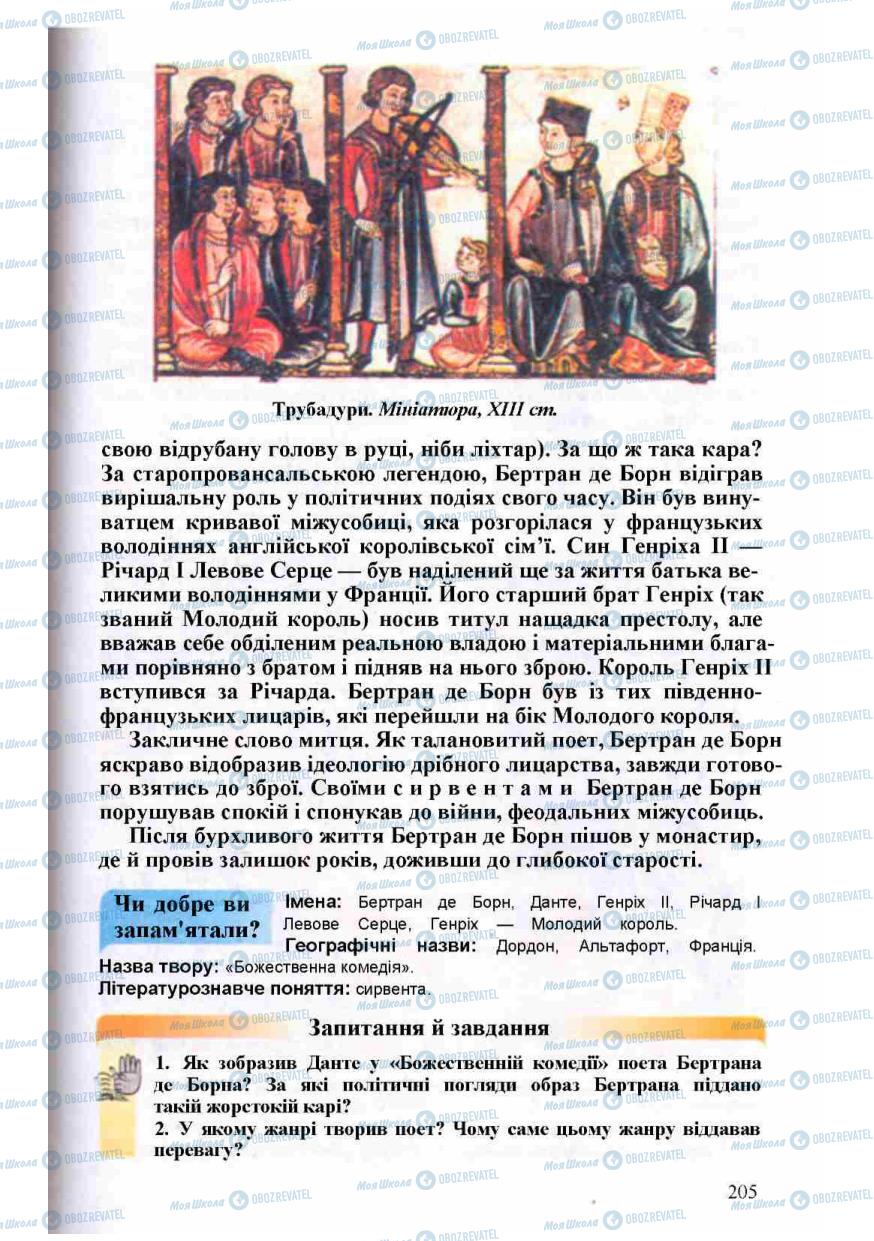 Учебники Зарубежная литература 8 класс страница 205
