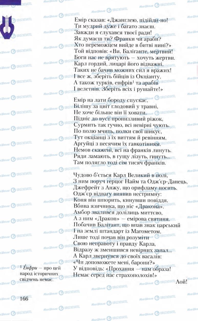 Підручники Зарубіжна література 8 клас сторінка 166