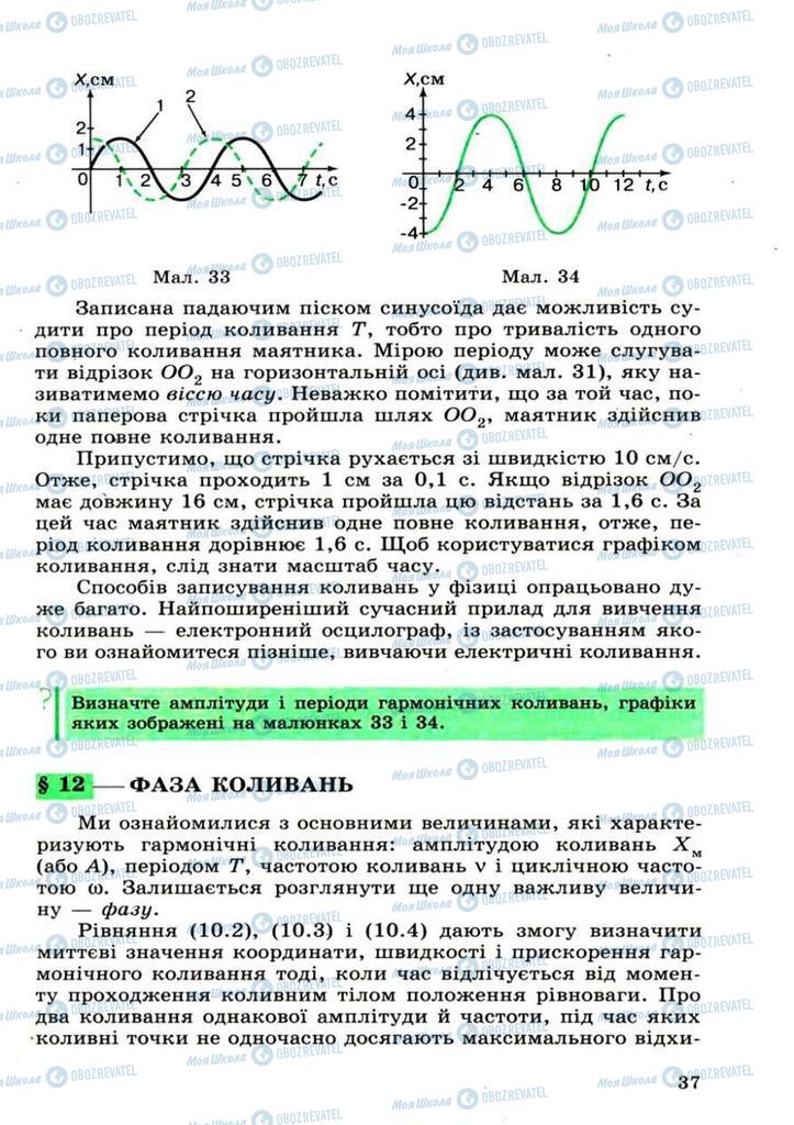 Підручники Фізика 11 клас сторінка 37