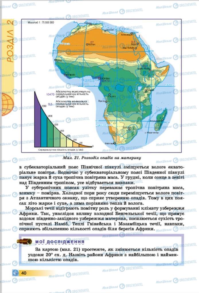Підручники Географія 7 клас сторінка  40