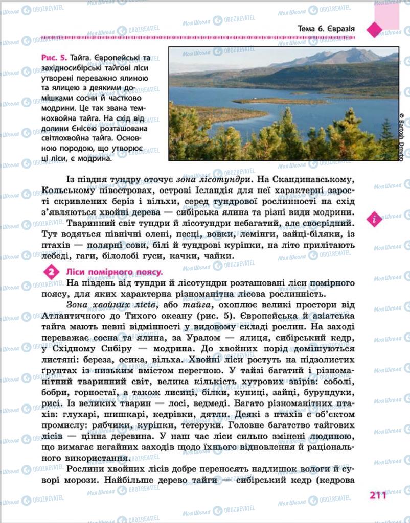 Підручники Географія 7 клас сторінка 211