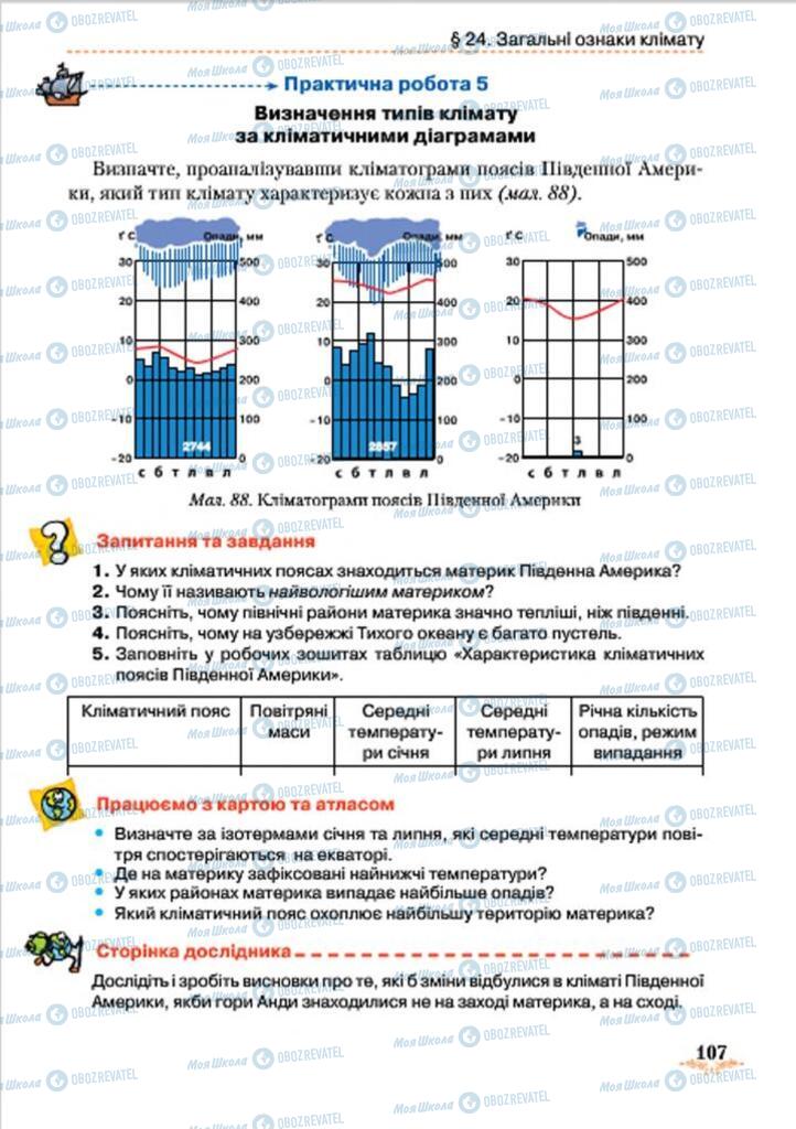 Підручники Географія 7 клас сторінка 107