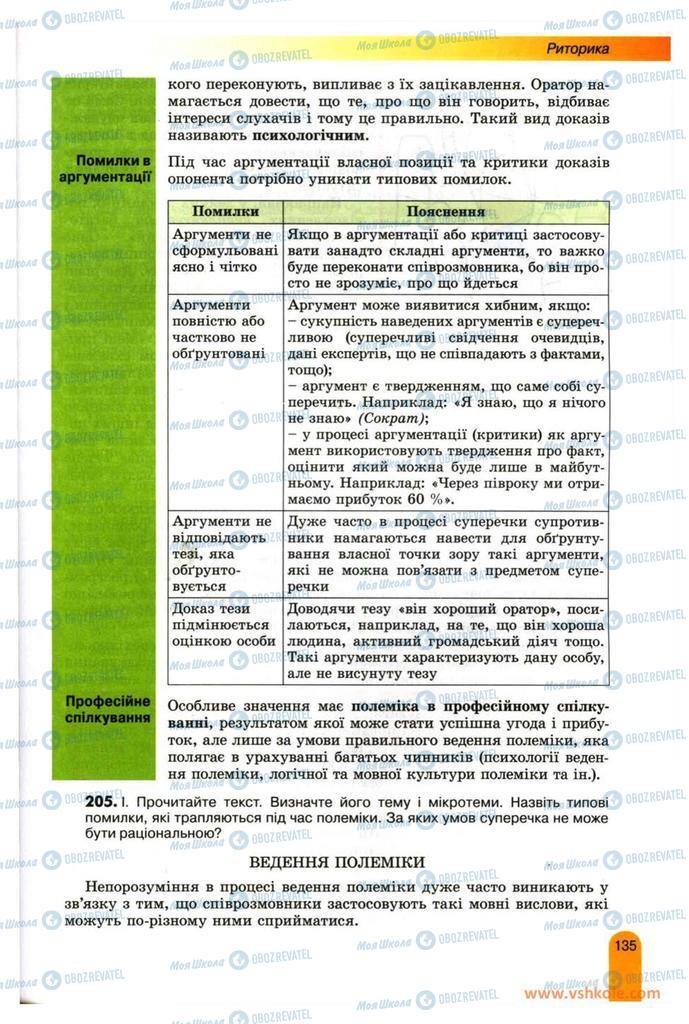 Учебники Укр мова 11 класс страница 135