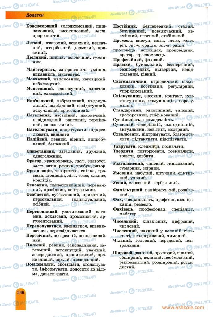 Підручники Українська мова 11 клас сторінка 246