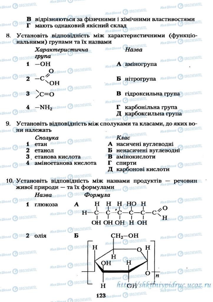 Підручники Хімія 11 клас сторінка  123