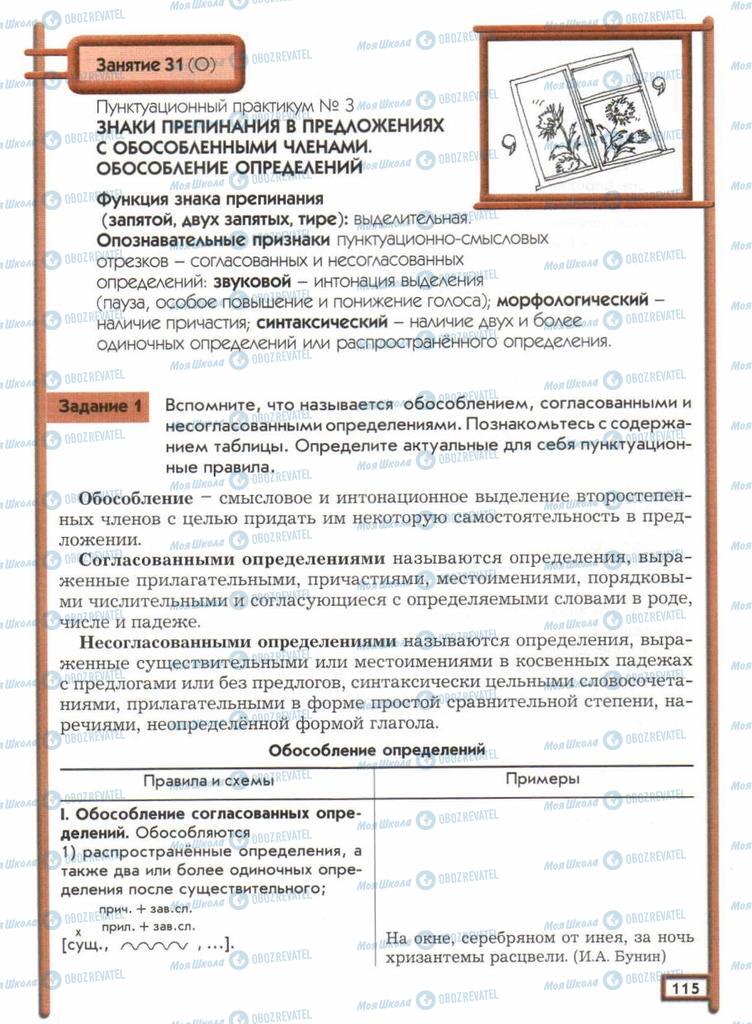 Підручники Російська мова 11 клас сторінка  115