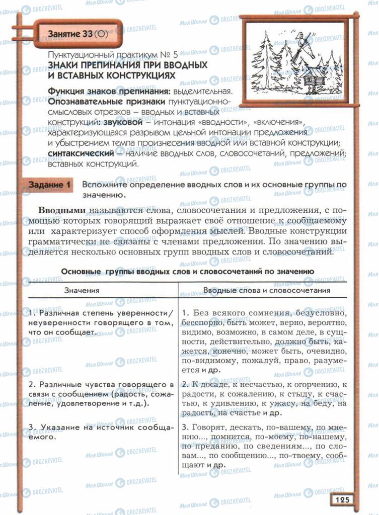 Підручники Російська мова 11 клас сторінка 125