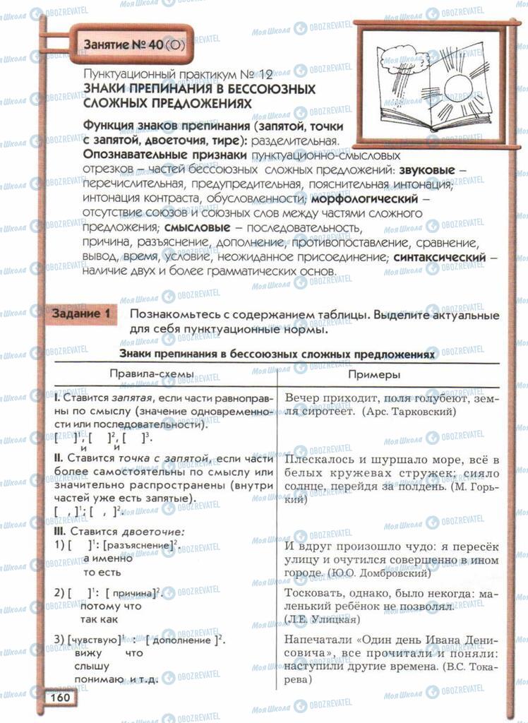 Підручники Російська мова 11 клас сторінка  160