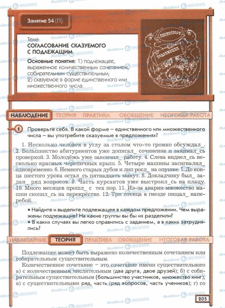 Підручники Російська мова 11 клас сторінка  205