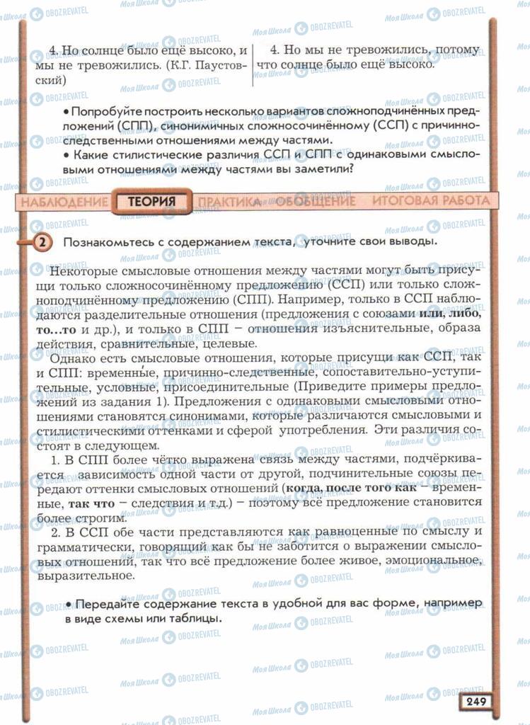 Учебники Русский язык 11 класс страница  249