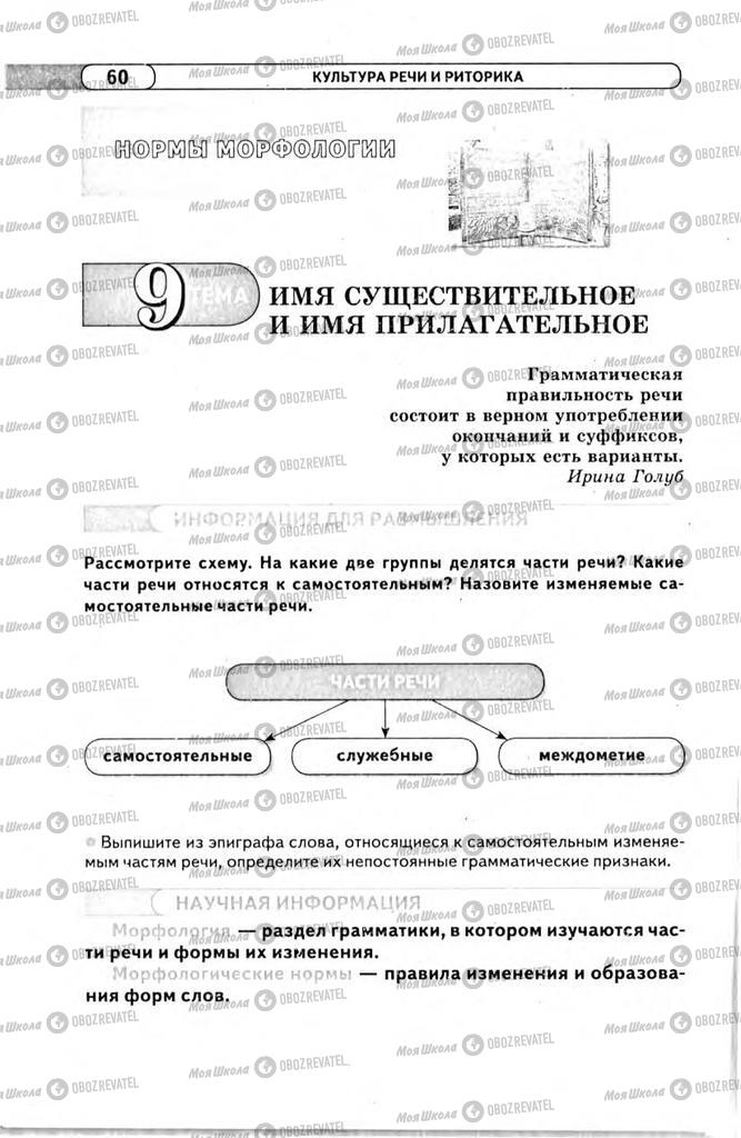 Підручники Російська мова 11 клас сторінка  60