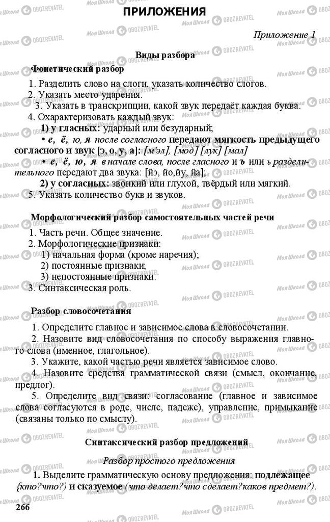 Підручники Російська мова 11 клас сторінка  266