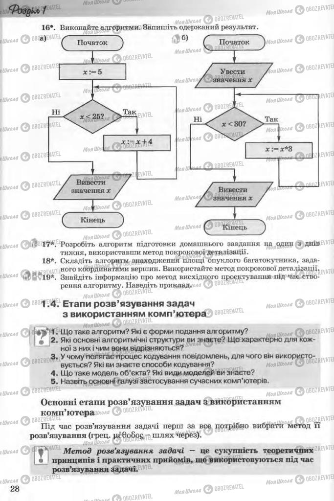 Підручники Інформатика 11 клас сторінка  28