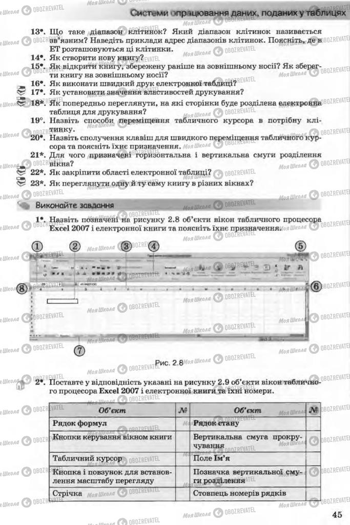 Підручники Інформатика 11 клас сторінка 45