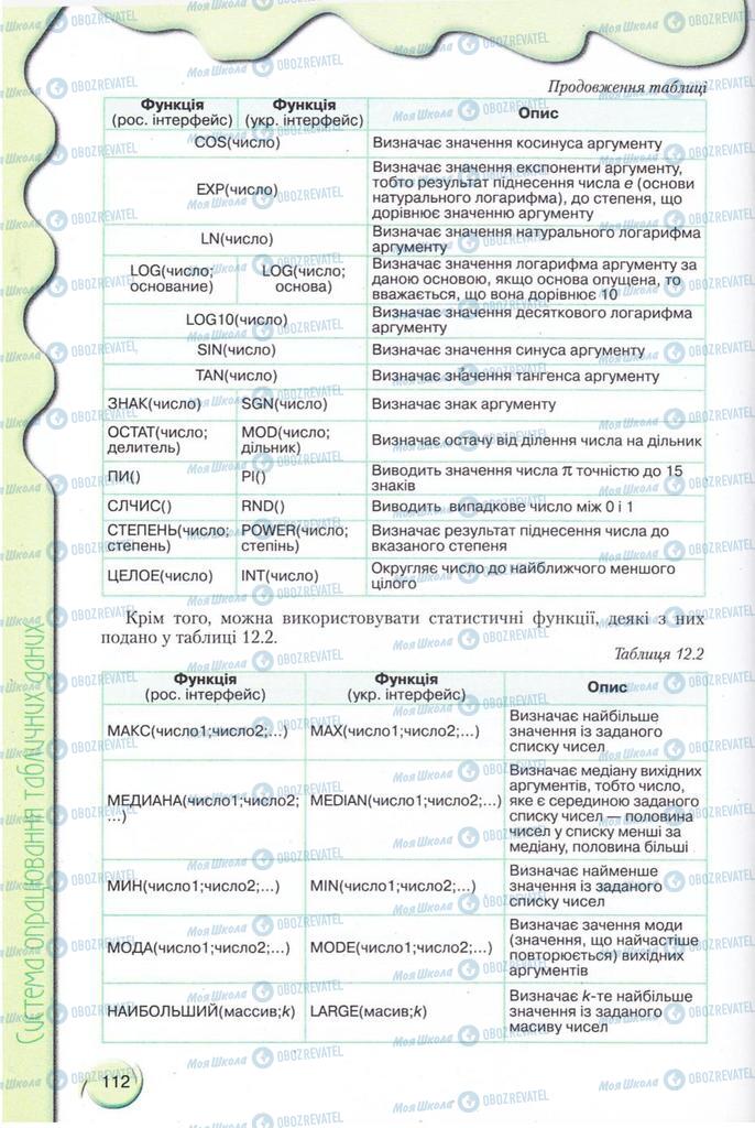 Підручники Інформатика 11 клас сторінка 112