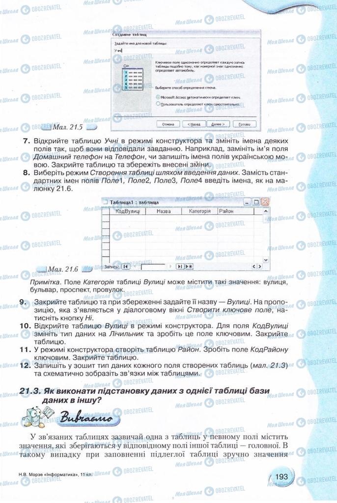 Підручники Інформатика 11 клас сторінка 193