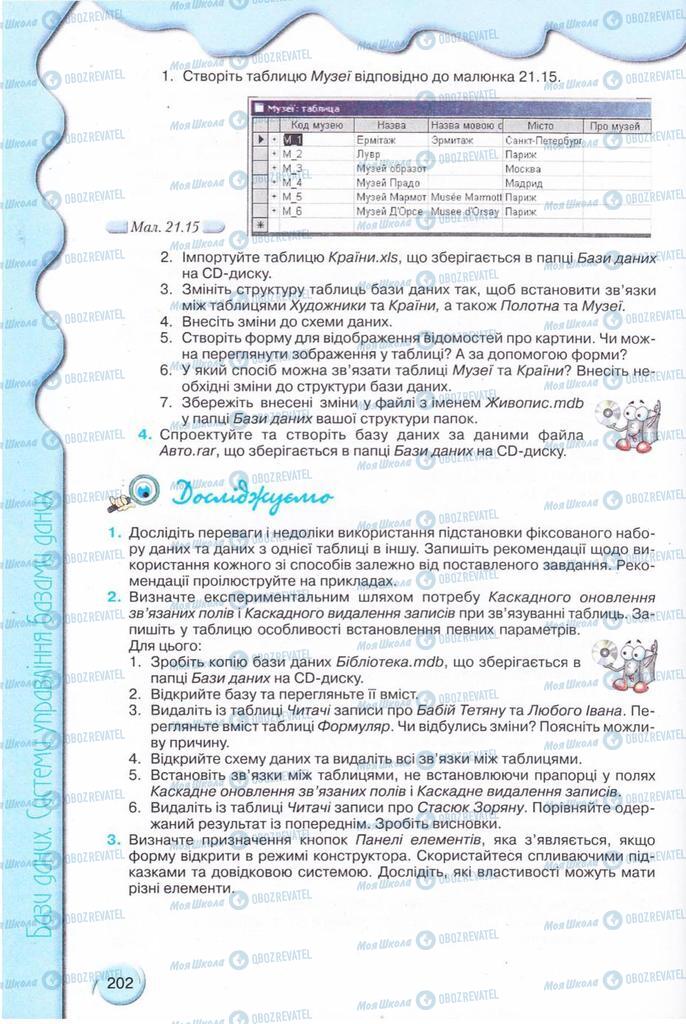 Підручники Інформатика 11 клас сторінка 202