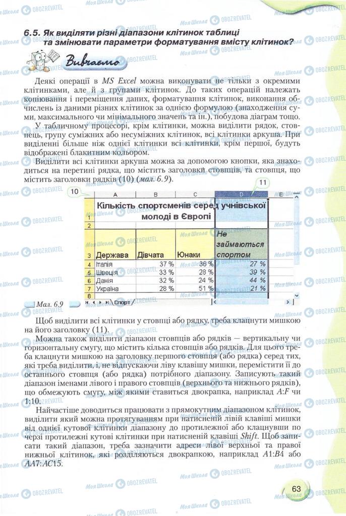 Підручники Інформатика 11 клас сторінка 63