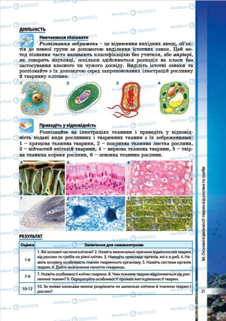 Підручники Біологія 7 клас сторінка 21