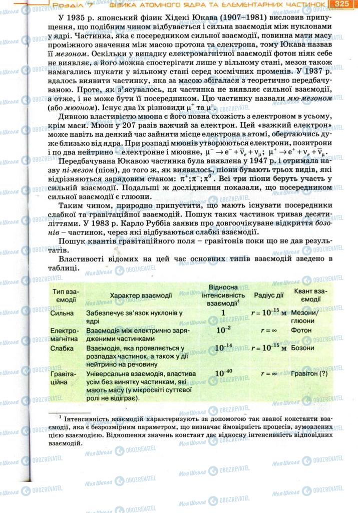 Підручники Фізика 11 клас сторінка 325