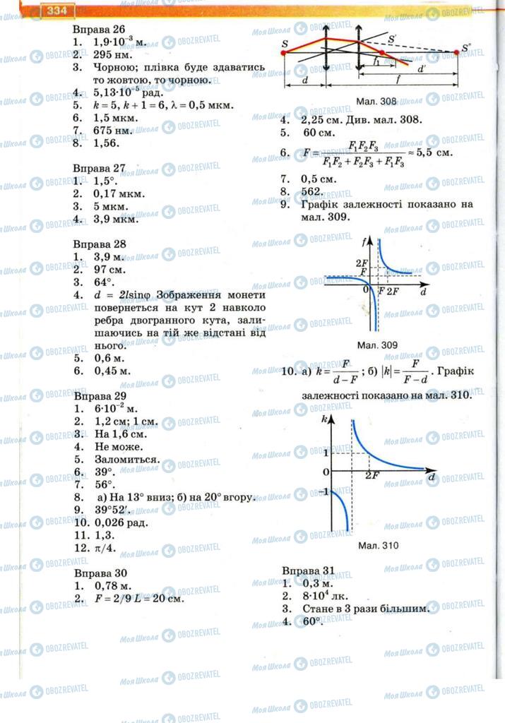 Підручники Фізика 11 клас сторінка 334