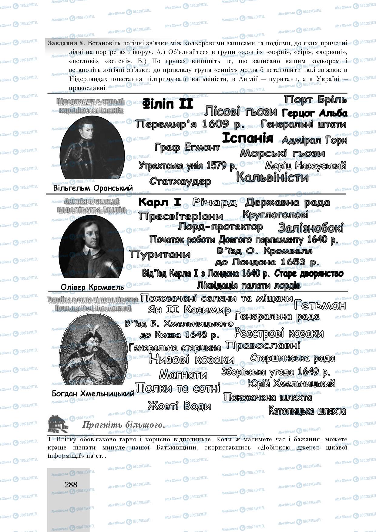 Підручники Історія України 8 клас сторінка 288