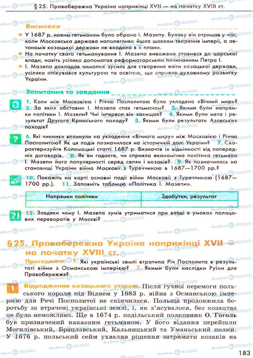 Учебники История Украины 8 класс страница  183