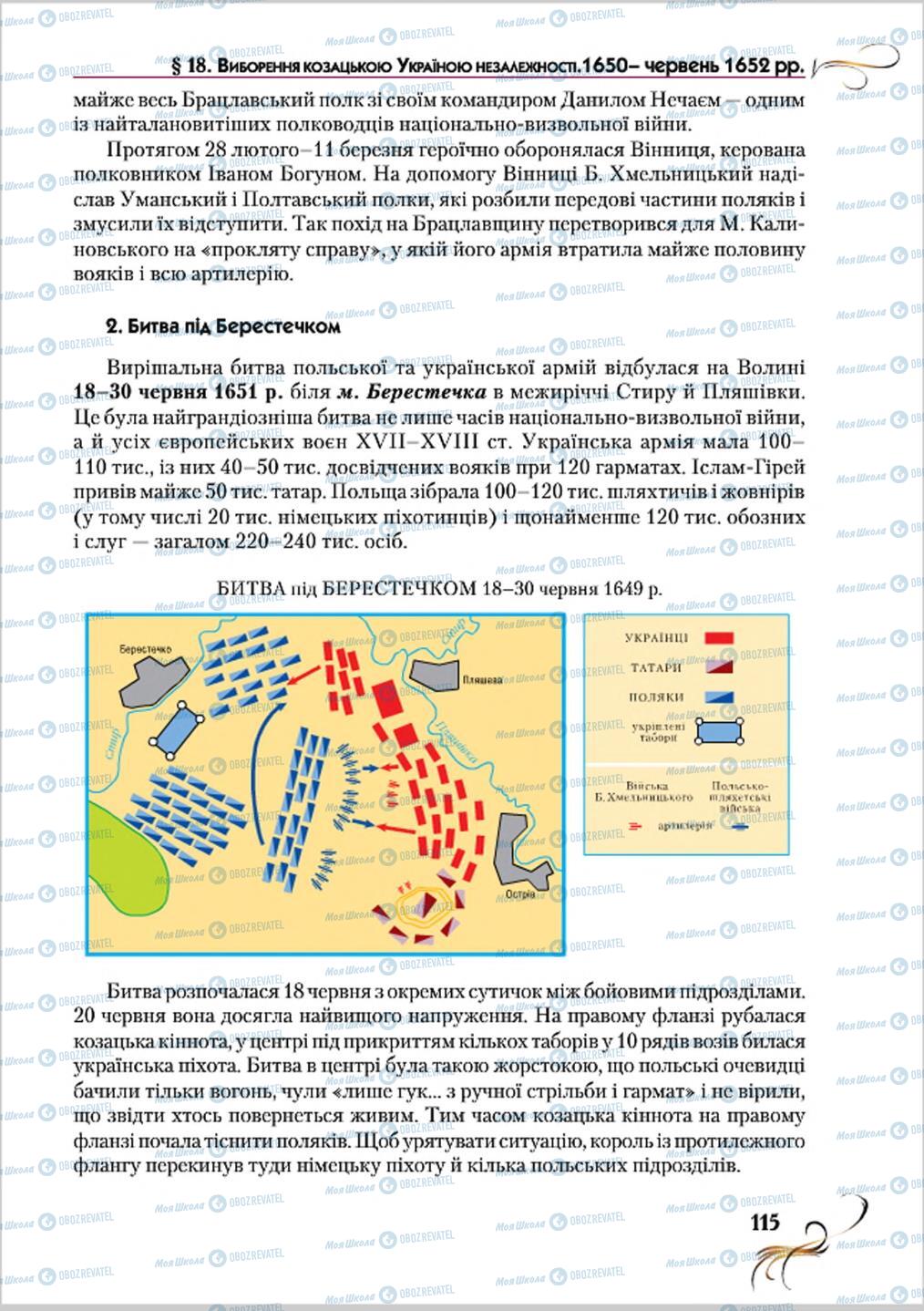 Підручники Історія України 8 клас сторінка 115