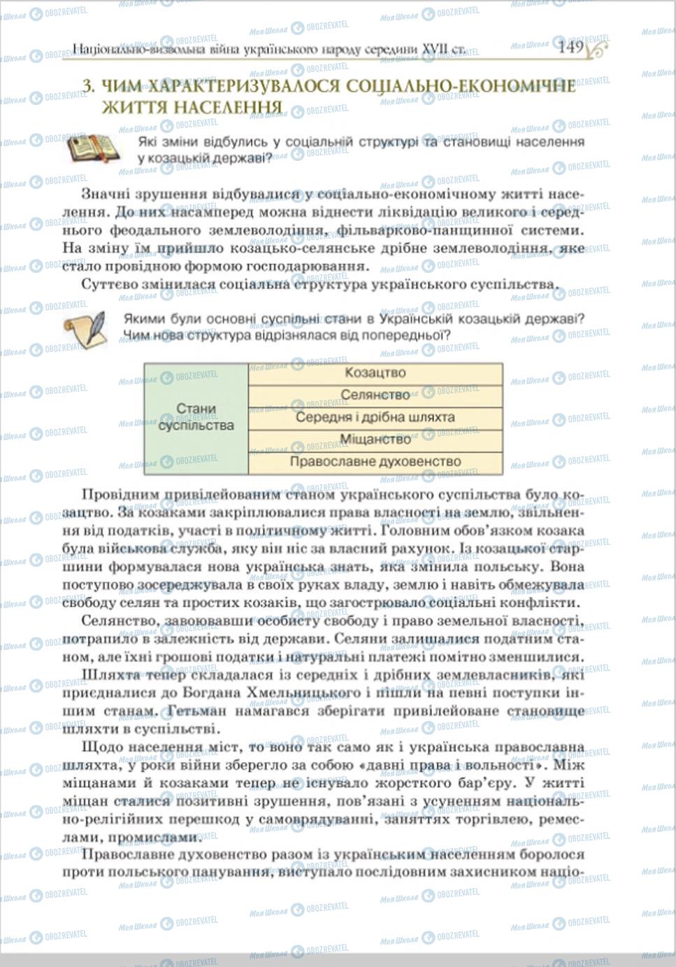 Підручники Історія України 8 клас сторінка 149