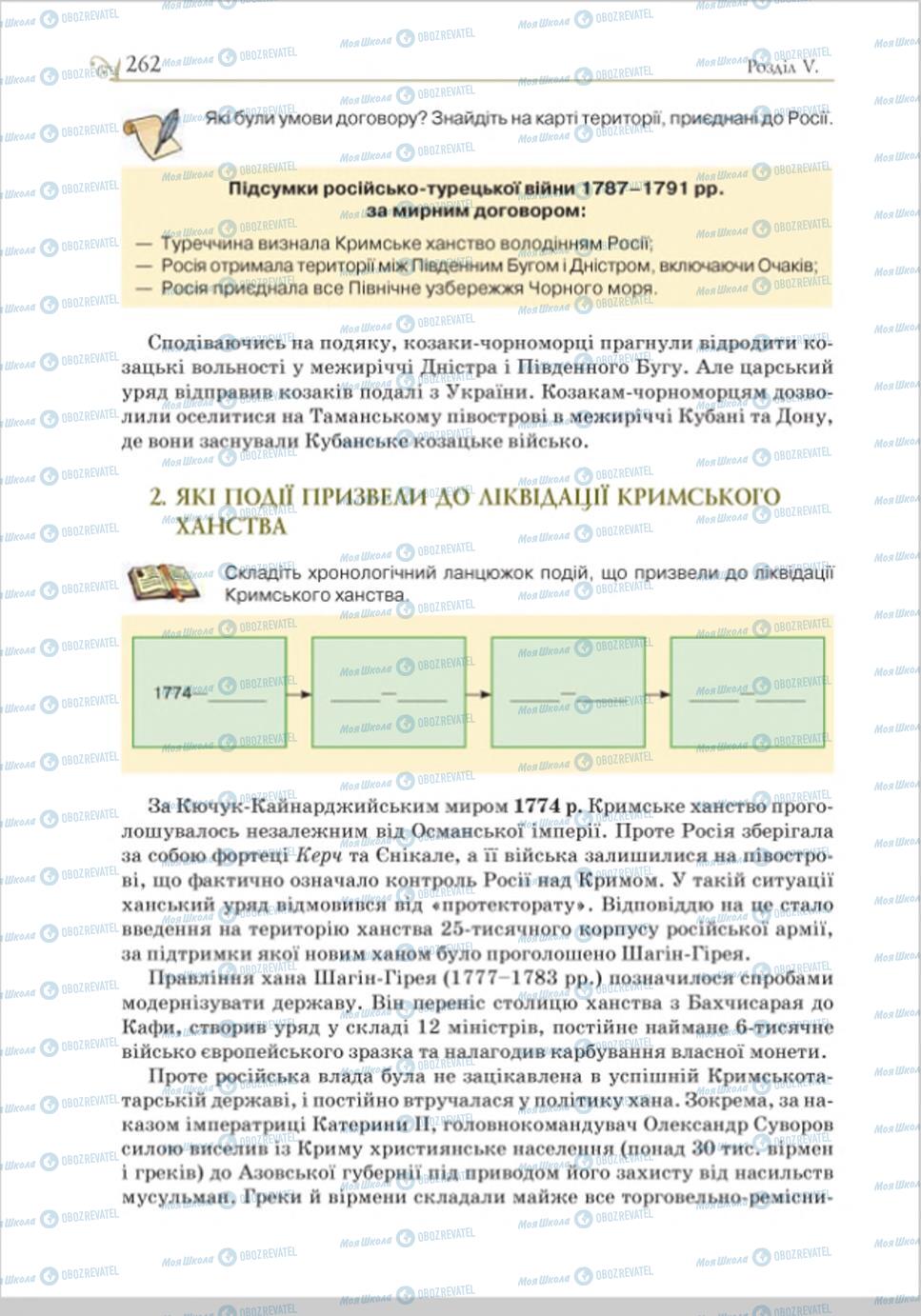 Учебники История Украины 8 класс страница 262