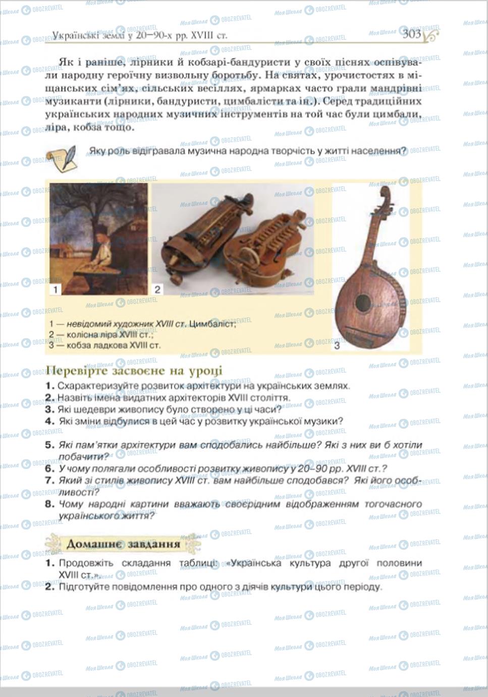 Підручники Історія України 8 клас сторінка 303